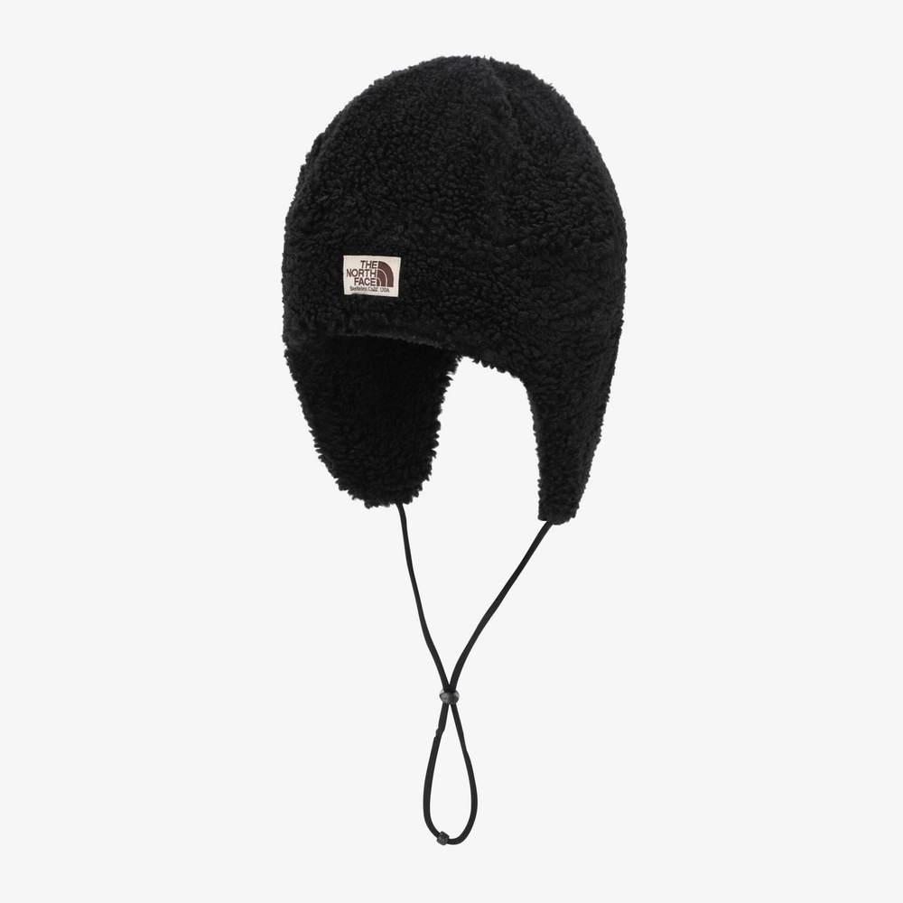 FLUFFY EARMUFF BEANIE BLACK