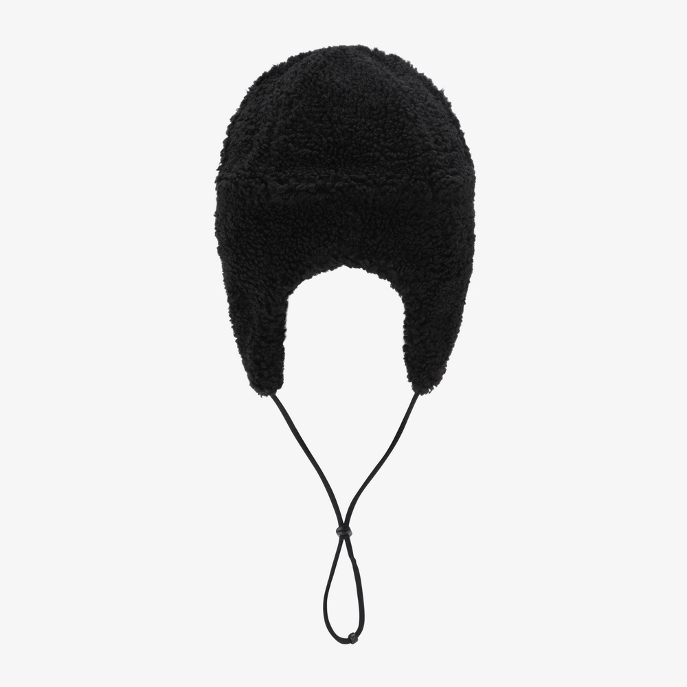 FLUFFY EARMUFF BEANIE BLACK