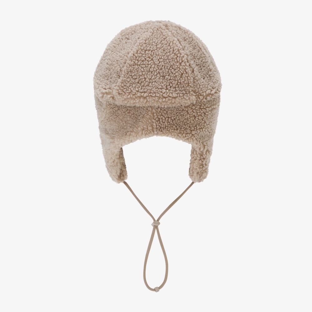 FLUFFY EARMUFF BEANIE WALNUT