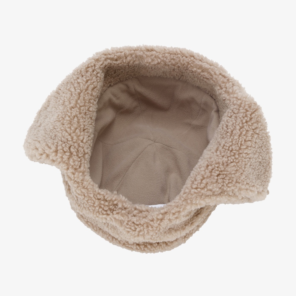 FLUFFY EARMUFF BEANIE WALNUT