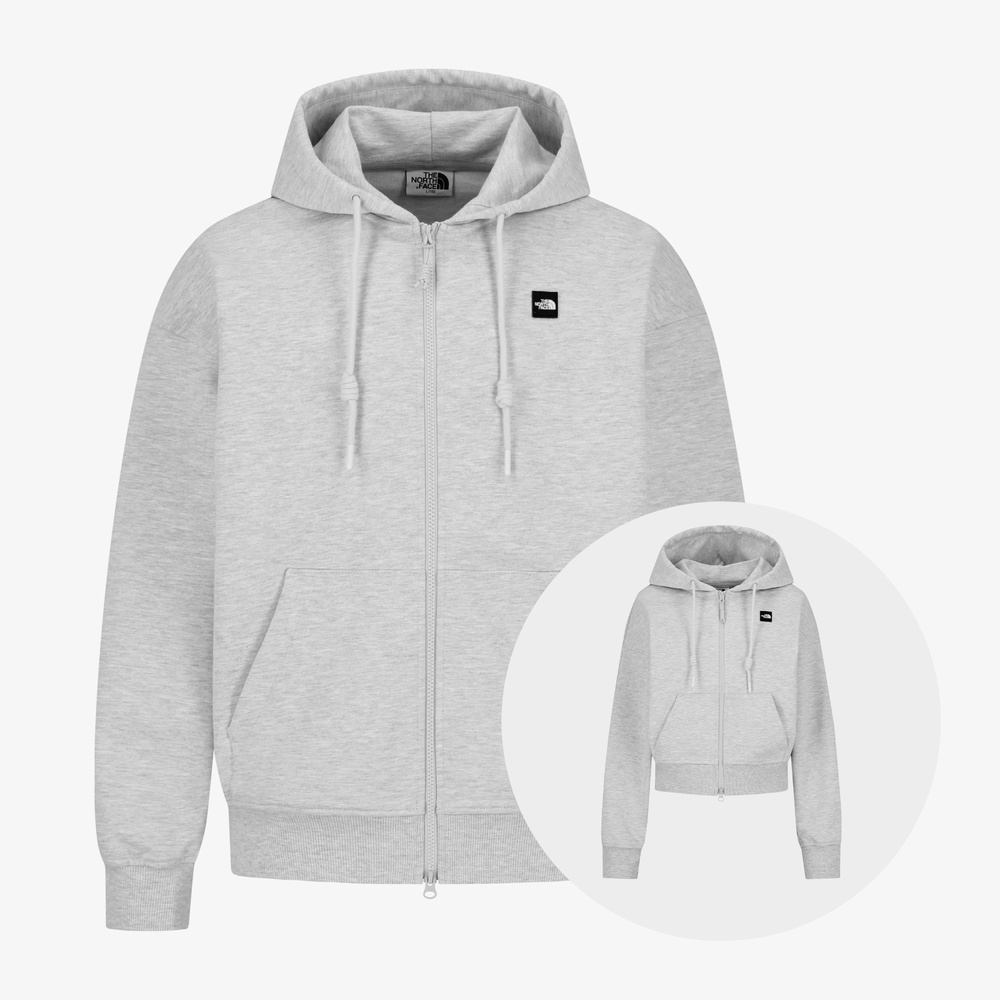 WHITE LABEL HOODIE ZIP-UP MELANGE GREY