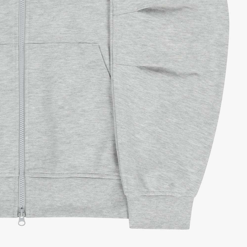 WHITE LABEL HOODIE ZIP-UP MELANGE GREY