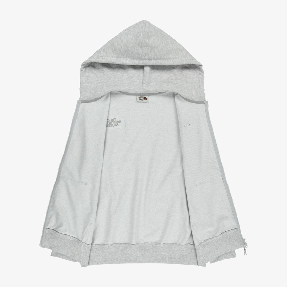 WHITE LABEL HOODIE ZIP-UP MELANGE GREY