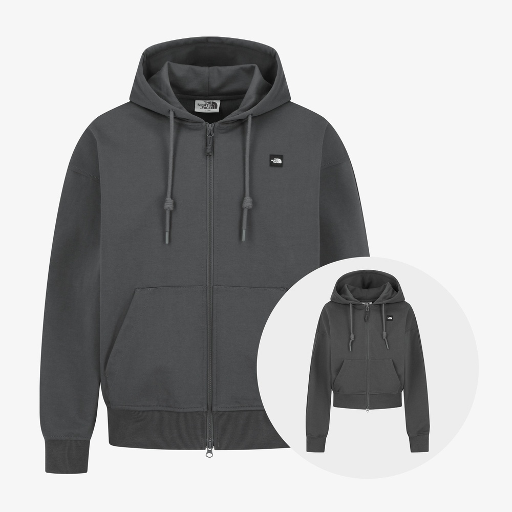 WHITE LABEL HOODIE ZIP-UP CHARCOAL GREY