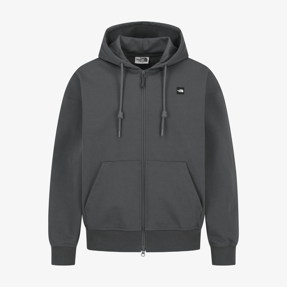 WHITE LABEL HOODIE ZIP-UP CHARCOAL GREY