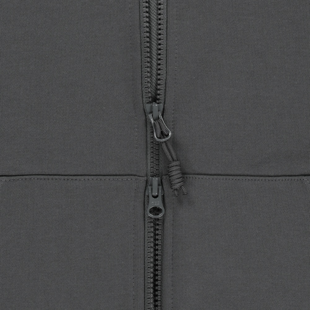 WHITE LABEL HOODIE ZIP-UP CHARCOAL GREY