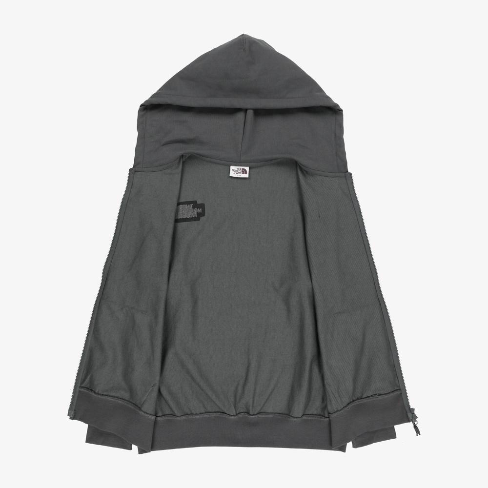 WHITE LABEL HOODIE ZIP-UP CHARCOAL GREY
