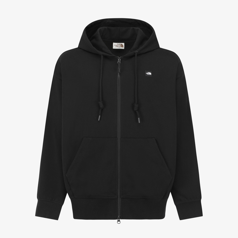 WHITE LABEL HOODIE ZIP-UP BLACK