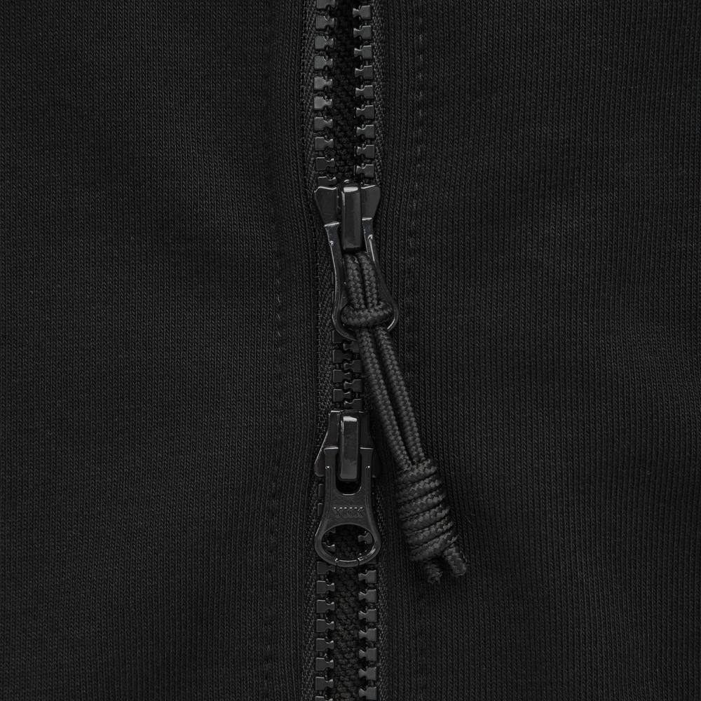 WHITE LABEL HOODIE ZIP-UP BLACK