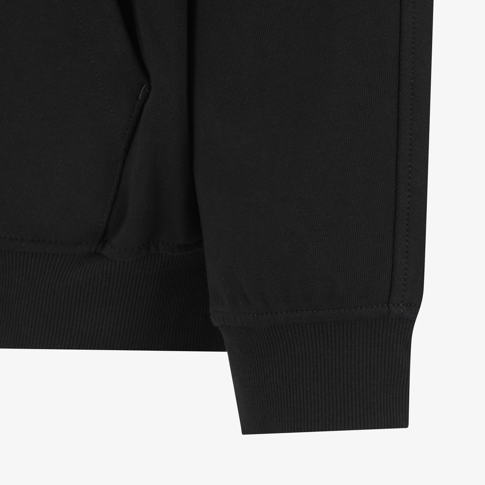 WHITE LABEL HOODIE ZIP-UP BLACK