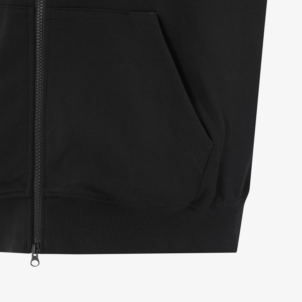 WHITE LABEL HOODIE ZIP-UP BLACK