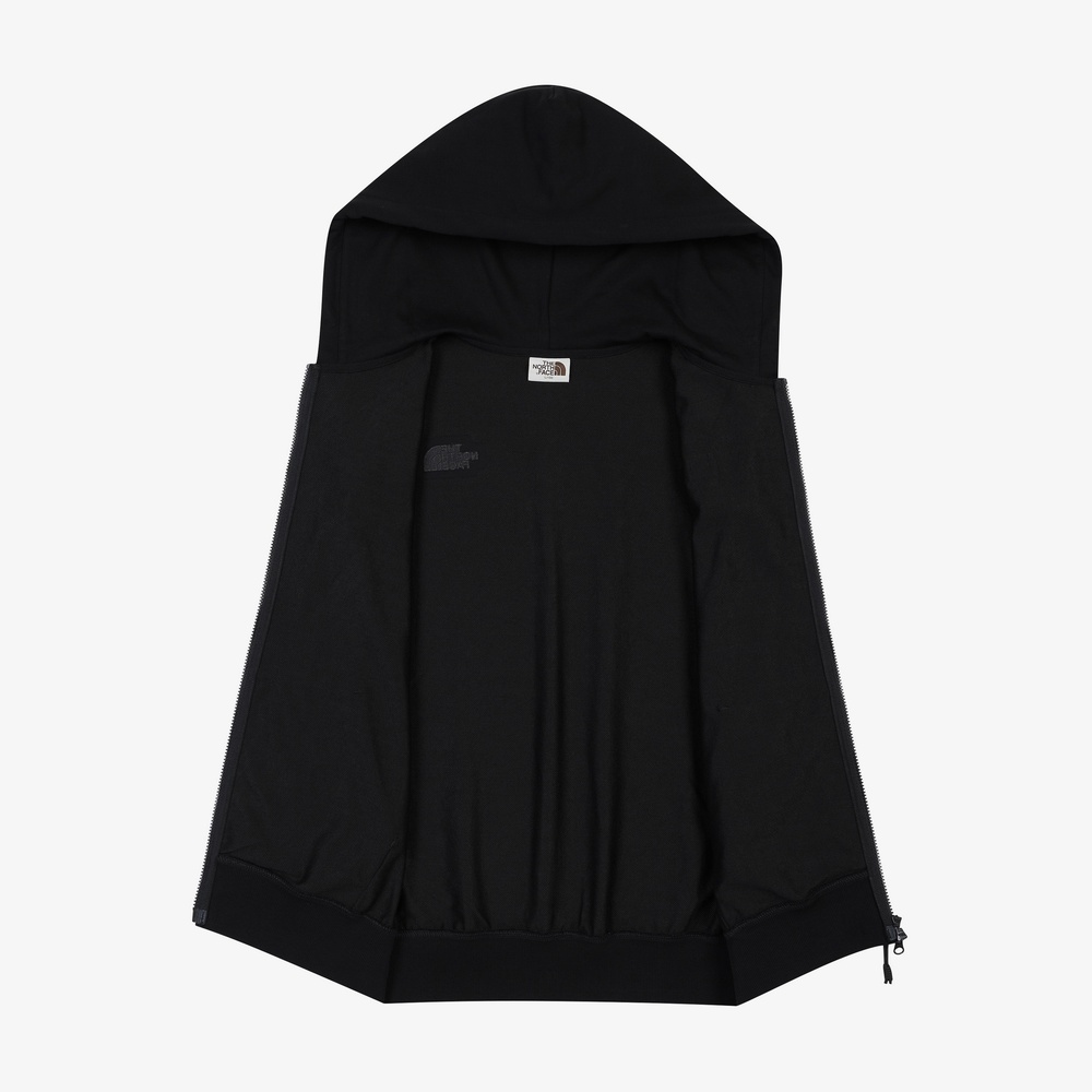 WHITE LABEL HOODIE ZIP-UP BLACK