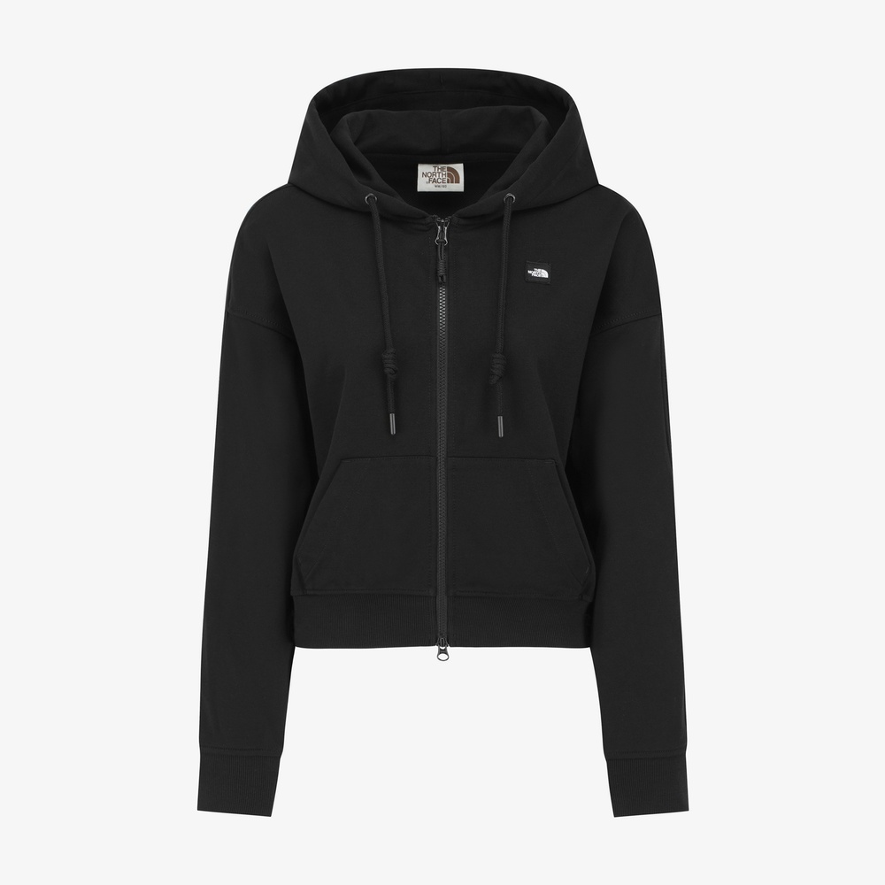 WHITE LABEL HOODIE ZIP-UP BLACK