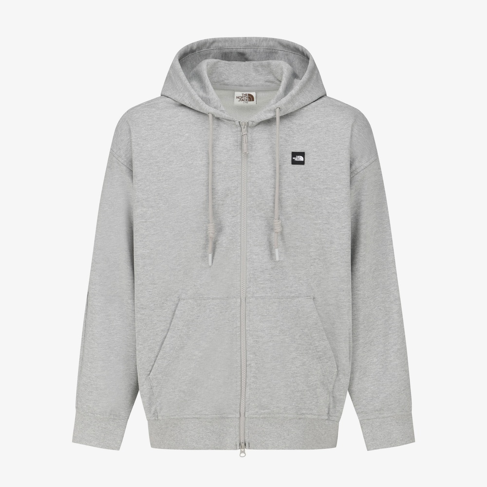 WHITE LABEL HOODIE ZIP-UP MELANGE GREY