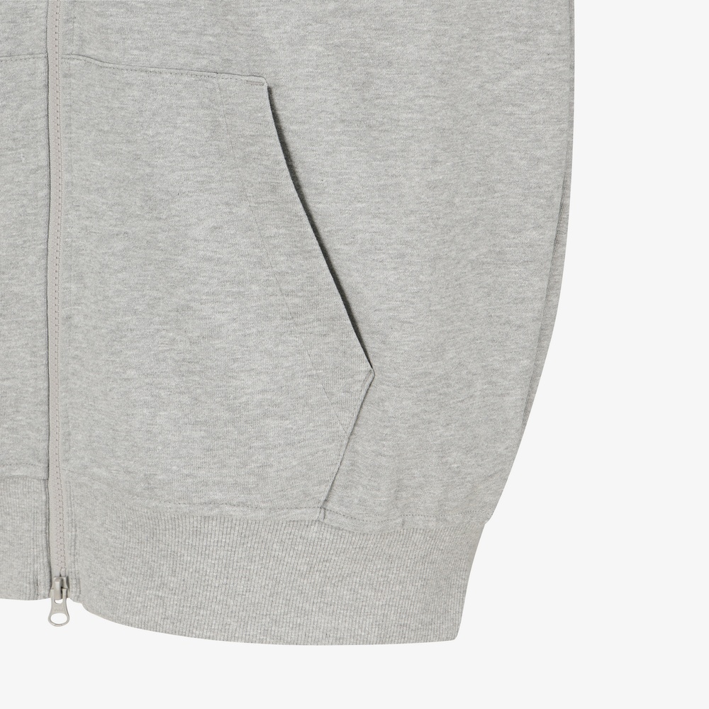 WHITE LABEL HOODIE ZIP-UP MELANGE GREY