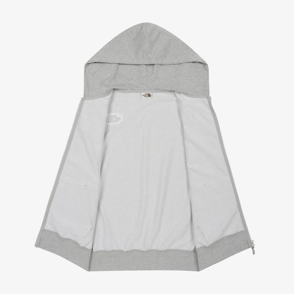 WHITE LABEL HOODIE ZIP-UP MELANGE GREY