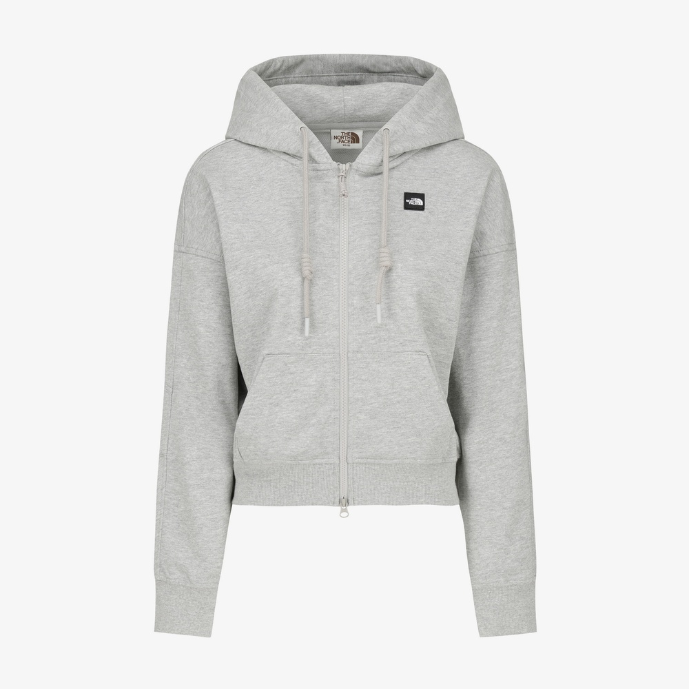 WHITE LABEL HOODIE ZIP-UP MELANGE GREY