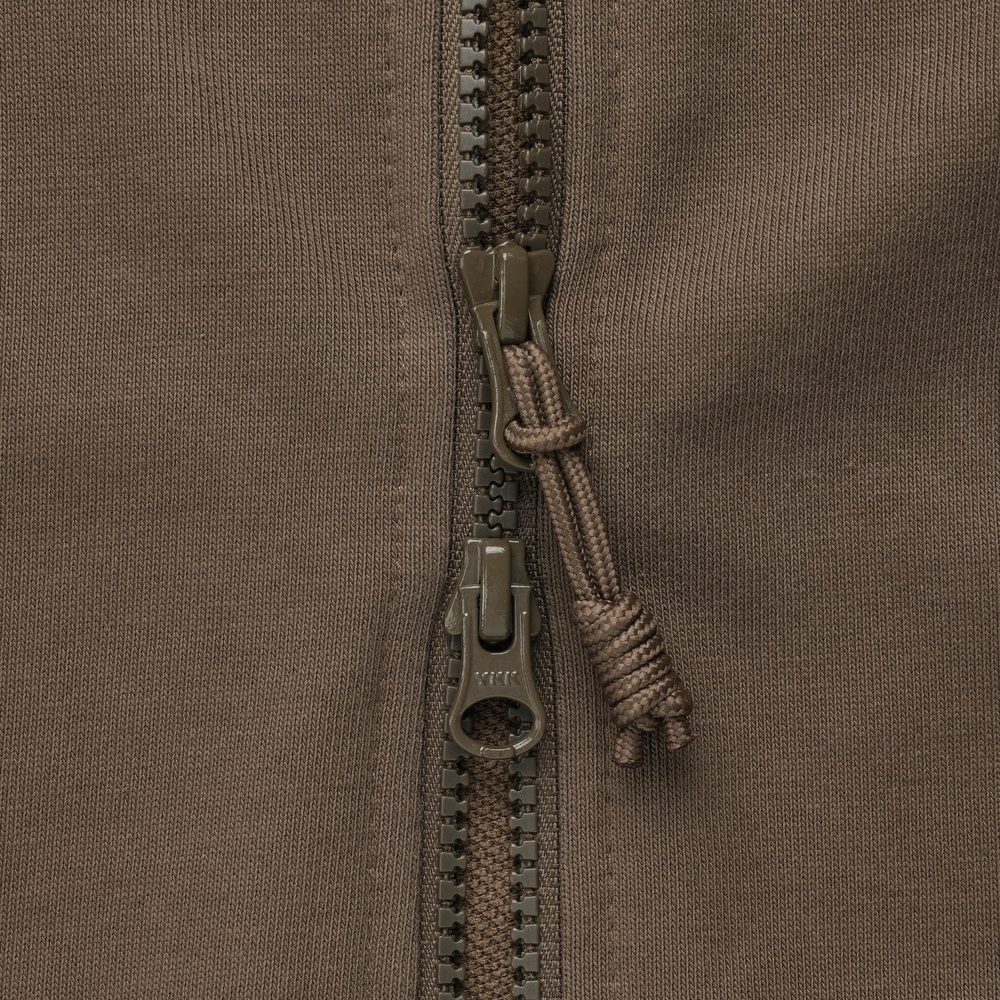 WHITE LABEL HOODIE ZIP-UP DEEP TAUPE