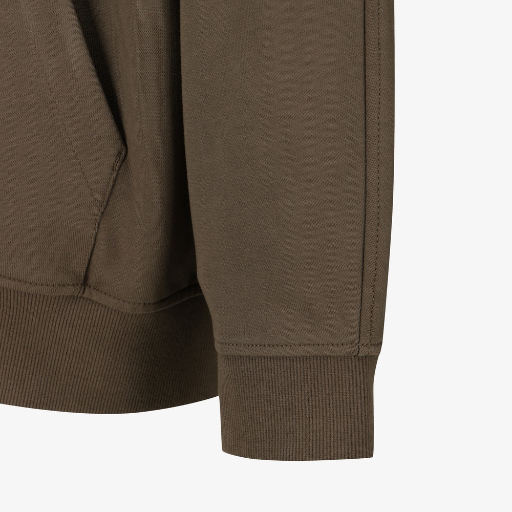 WHITE LABEL HOODIE ZIP-UP DEEP TAUPE