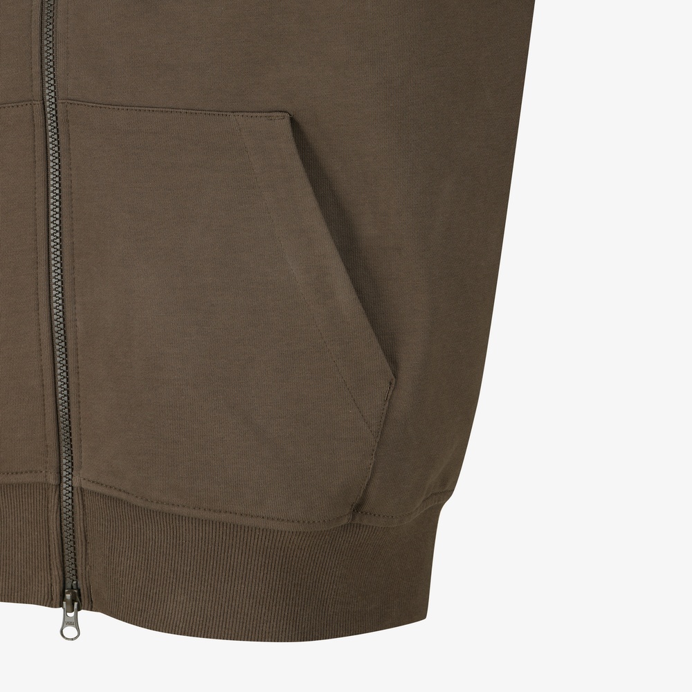 WHITE LABEL HOODIE ZIP-UP DEEP TAUPE