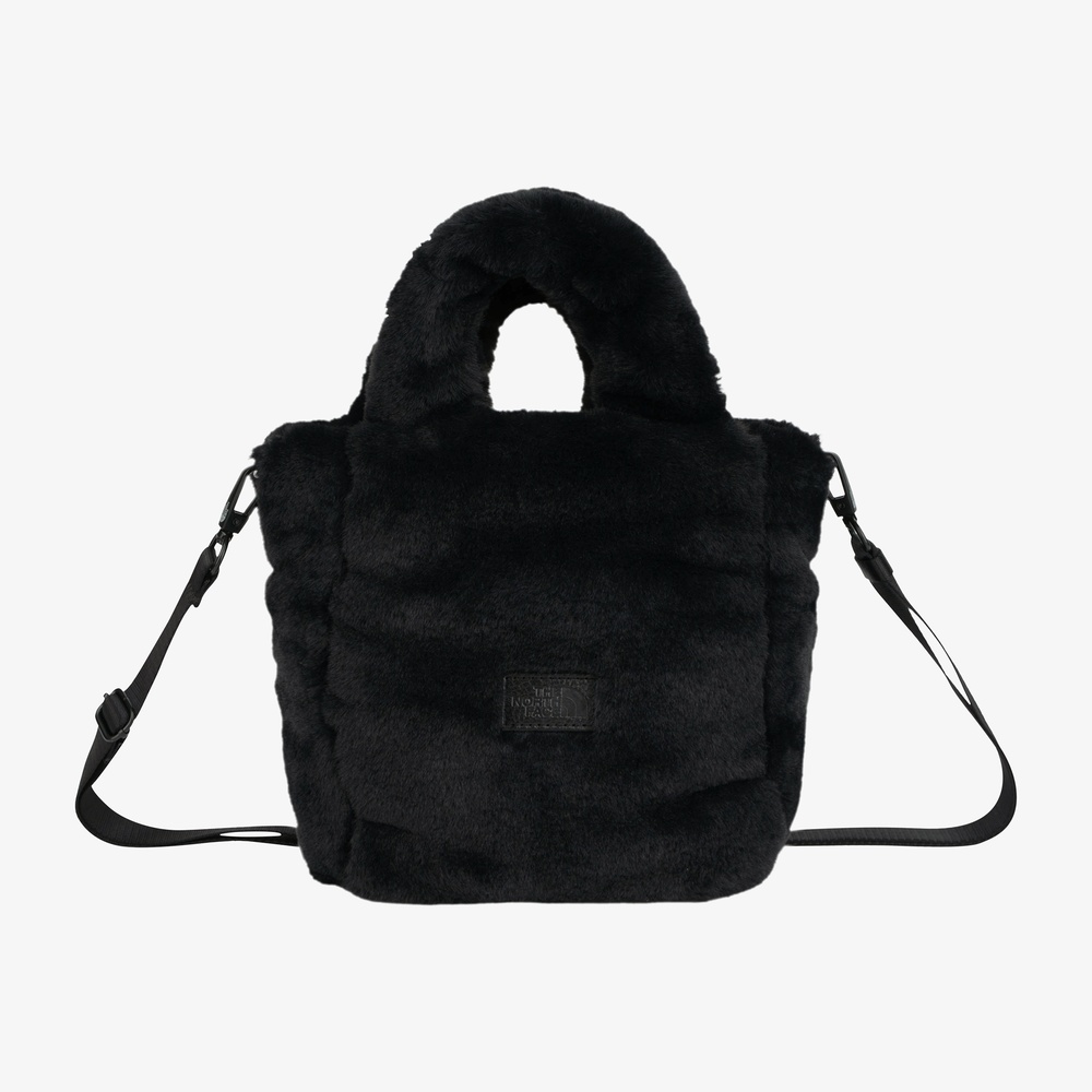 PLUMPY TOTE BAG MINI FUR REAL BLACK