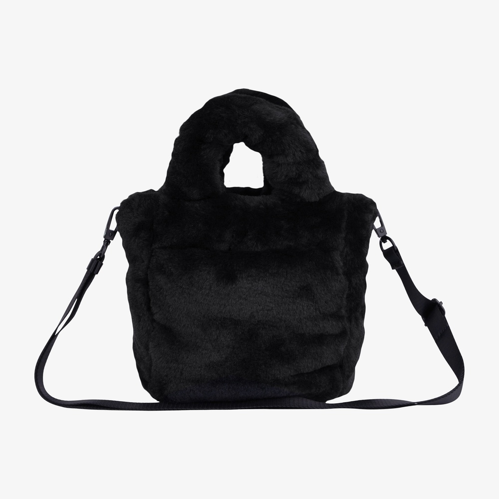 PLUMPY TOTE BAG MINI FUR REAL BLACK