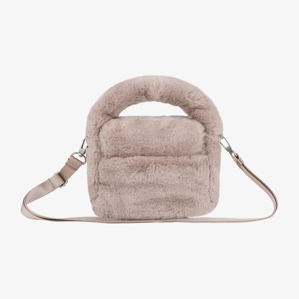 BUBBLY TOTE BAG MINI FUR GRAYISH PINK