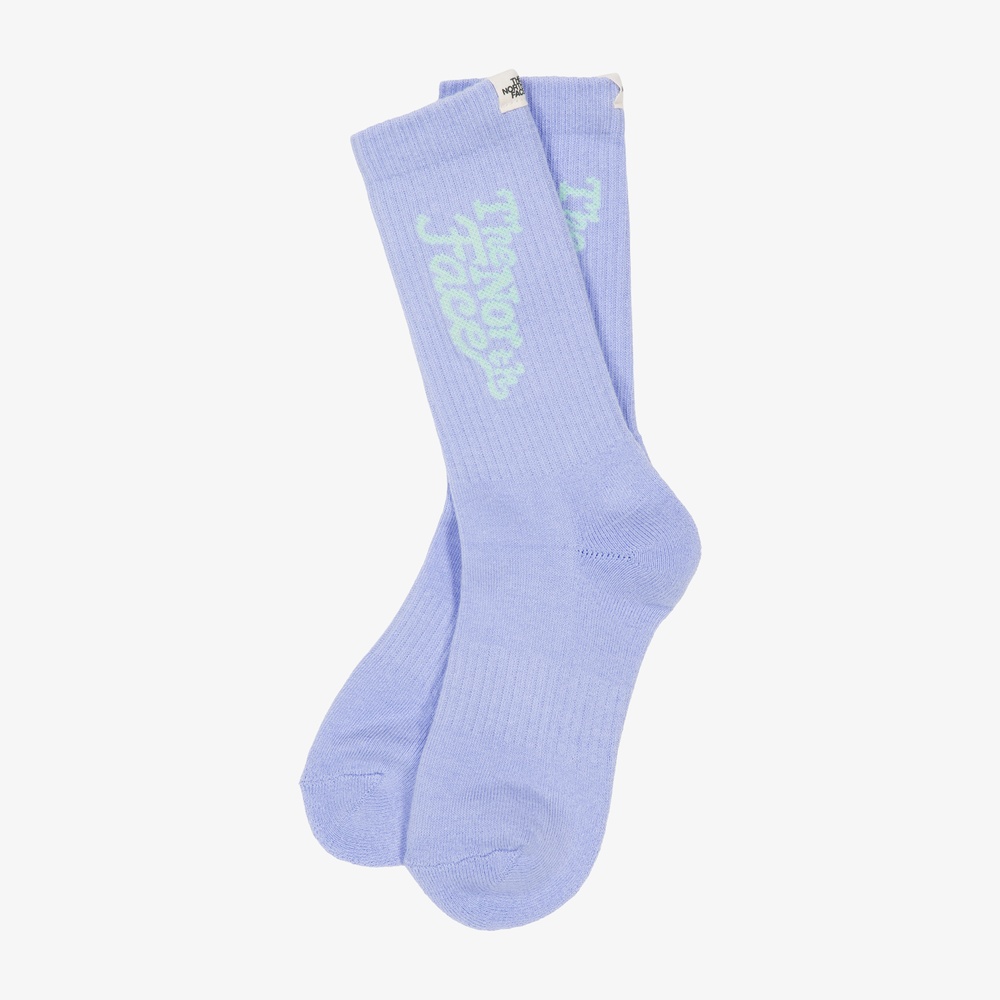 LETTERING SOCKS BABY BLUE