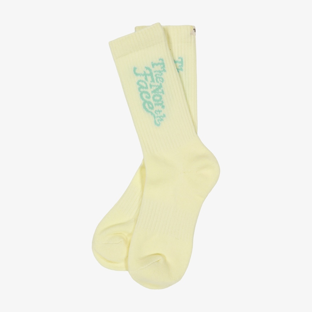 LETTERING SOCKS CUSTARD