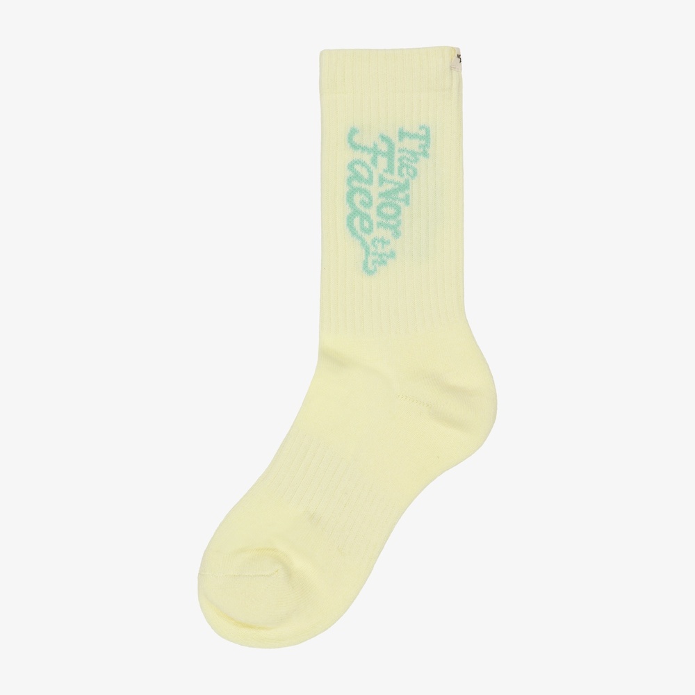 LETTERING SOCKS CUSTARD