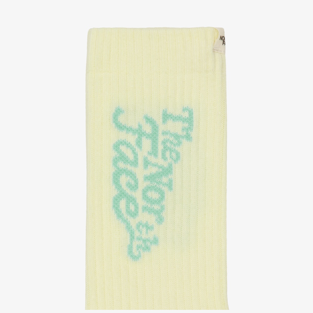 LETTERING SOCKS CUSTARD